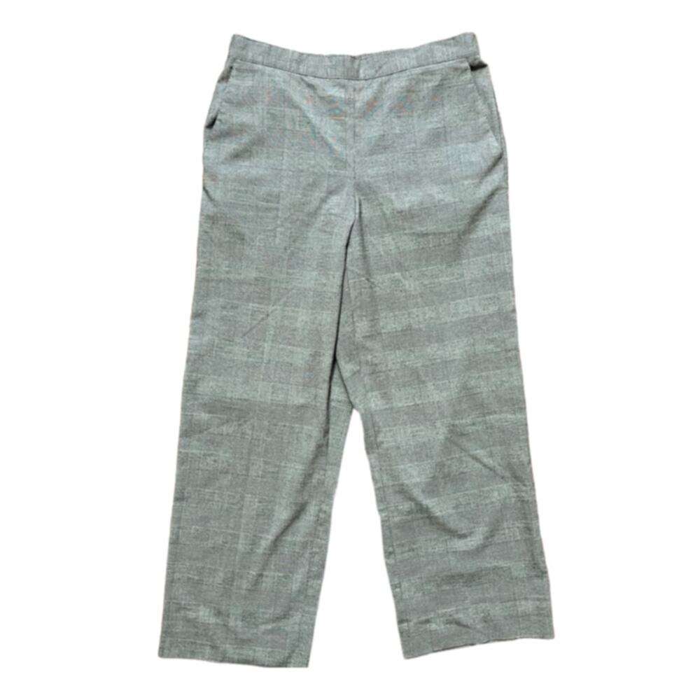 VTG ALFRED DUNNER Wide Leg Lightweight Glen Plaid Pull On Trouser Pants SZ 4P